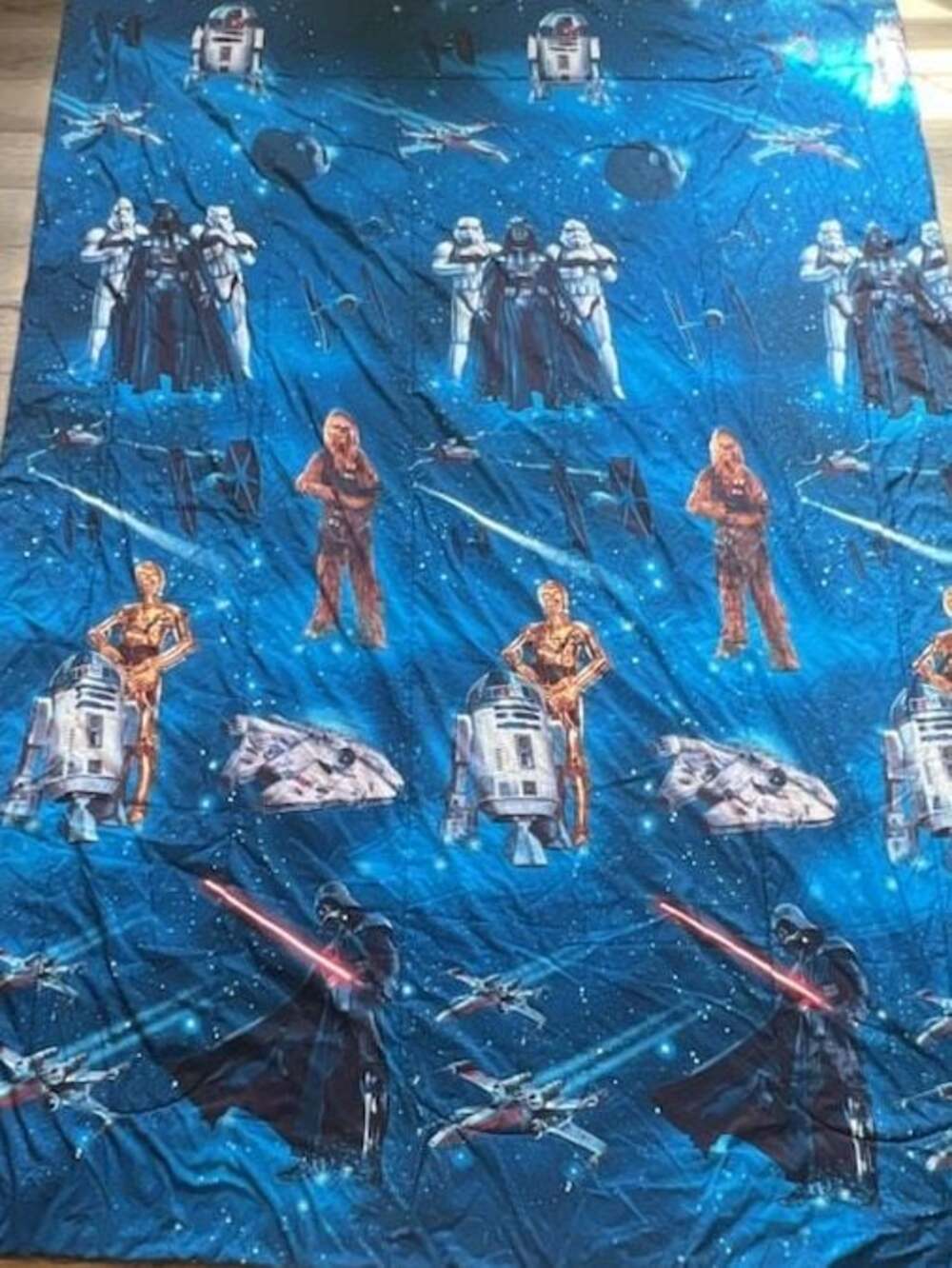 Vtg Star Wars Classic Characters All-Over Print Bedding Comforter Twin